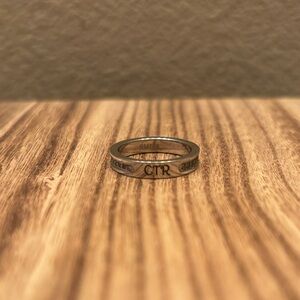 CTR Engraved Silver Tone Ring